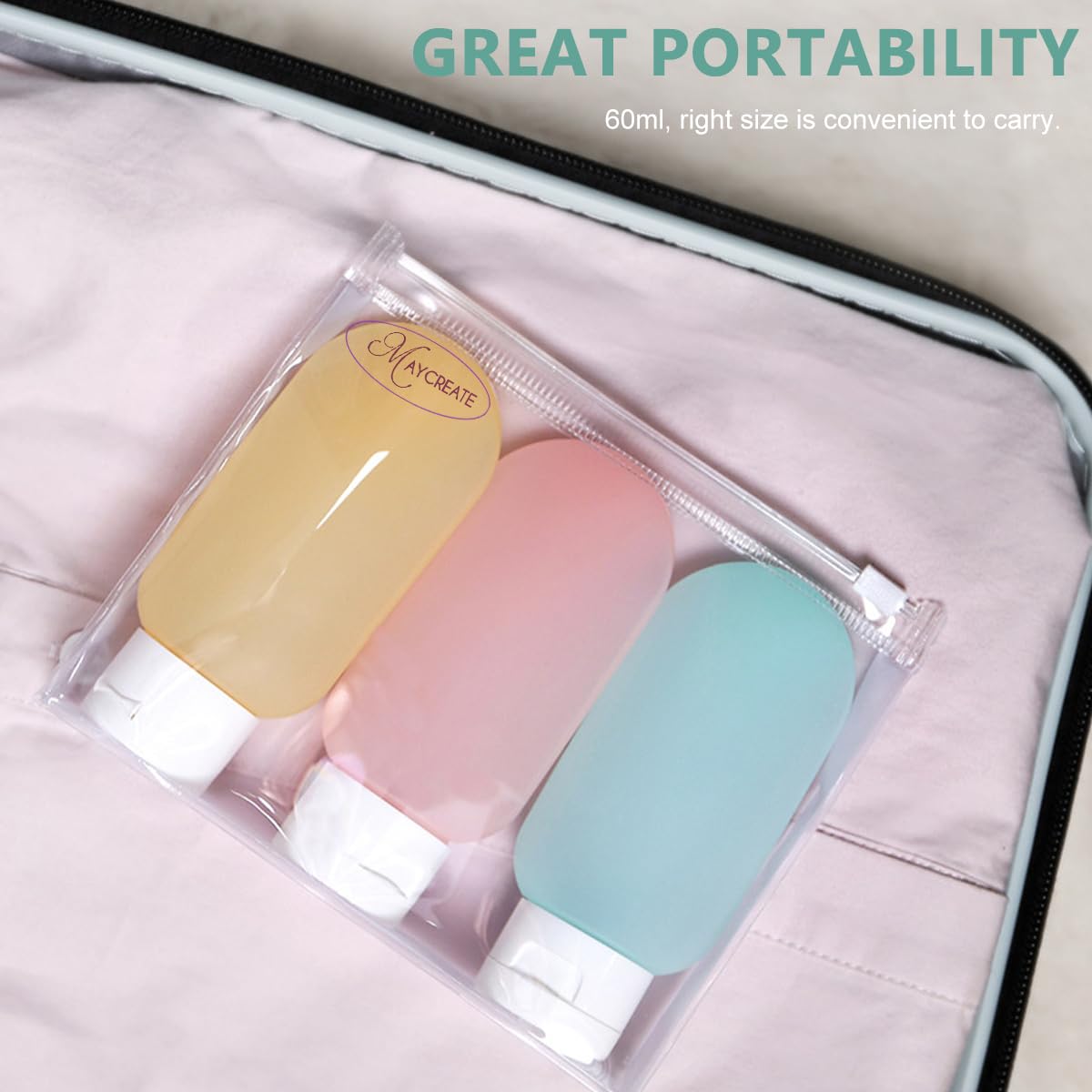 MAYCREATE Plastic 3Pcs Travel Toiletries Bottle 60Ml Empty Travel Bottles For Toiletries Leakproof Squeeze Travel Bottle Kit Containers For Shampoo Lotion, Pink MAYCREATE Plastic 3Pcs Travel Toiletries Bottle 60Ml Empty Travel Bottles For Toiletries Leakproof Squeeze Travel Bottle Kit Containers For Shampoo Lotion, Pink